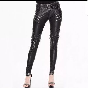 Sexy steampunk /goth leather pants XS